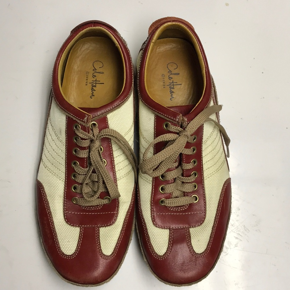 Cole Haan red and white leather sneakers